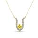 1 - Lauren 4.00 mm Round Yellow Sapphire and Diamond Accent Pendant Necklace 