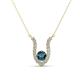 1 - Lauren 4.00 mm Round Blue Diamond and White Diamond Accent Pendant Necklace 