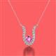 2 - Lauren 4.00 mm Round Pink Sapphire and Diamond Accent Pendant Necklace 