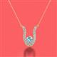 2 - Lauren 4.00 mm Round Aquamarine and Diamond Accent Pendant Necklace 
