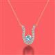 2 - Lauren 4.00 mm Round Aquamarine and Diamond Accent Pendant Necklace 