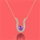 2 - Lauren 4.00 mm Round Amethyst and Diamond Accent Pendant Necklace 