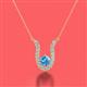2 - Lauren 4.00 mm Round Blue Topaz and Diamond Accent Pendant Necklace 