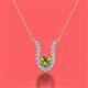 2 - Lauren 4.00 mm Round Peridot and Diamond Accent Pendant Necklace 