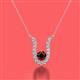 2 - Lauren 4.00 mm Round Red Garnet and Diamond Accent Pendant Necklace 