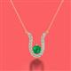 2 - Lauren 4.00 mm Round Emerald and Diamond Accent Pendant Necklace 