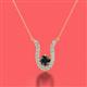 2 - Lauren 4.00 mm Round Black Diamond and White Diamond Accent Pendant Necklace 