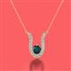 2 - Lauren 4.00 mm Round London Blue Topaz and Diamond Accent Pendant Necklace 