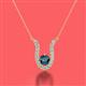2 - Lauren 4.00 mm Round Blue Diamond and White Diamond Accent Pendant Necklace 