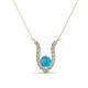 1 - Lauren 4.00 mm Round Turquoise and Diamond Accent Pendant Necklace 