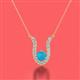 2 - Lauren 4.00 mm Round Turquoise and Diamond Accent Pendant Necklace 