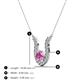 3 - Lauren 4.00 mm Round Pink Sapphire and Diamond Accent Pendant Necklace 