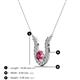 3 - Lauren 4.00 mm Round Pink Tourmaline and Diamond Accent Pendant Necklace 