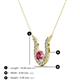 3 - Lauren 4.00 mm Round Pink Tourmaline and Diamond Accent Pendant Necklace 