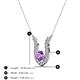 3 - Lauren 4.00 mm Round Amethyst and Diamond Accent Pendant Necklace 