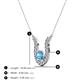 3 - Lauren 4.00 mm Round Blue Topaz and Diamond Accent Pendant Necklace 