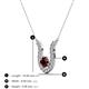 3 - Lauren 4.00 mm Round Red Garnet and Diamond Accent Pendant Necklace 