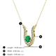 3 - Lauren 4.00 mm Round Emerald and Diamond Accent Pendant Necklace 