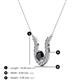 3 - Lauren 4.00 mm Round Black Diamond and White Diamond Accent Pendant Necklace 