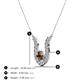 3 - Lauren 4.00 mm Round Smoky Quartz and Diamond Accent Pendant Necklace 