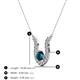 3 - Lauren 4.00 mm Round London Blue Topaz and Diamond Accent Pendant Necklace 