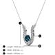 3 - Lauren 4.00 mm Round Blue Diamond and White Diamond Accent Pendant Necklace 