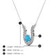 3 - Lauren 4.00 mm Round Turquoise and Diamond Accent Pendant Necklace 