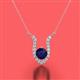 2 - Lauren 5.00 mm Round Blue Sapphire and Diamond Accent Pendant Necklace 