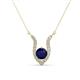 1 - Lauren 5.00 mm Round Blue Sapphire and Diamond Accent Pendant Necklace 