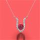 2 - Lauren 5.00 mm Round Ruby and Diamond Accent Pendant Necklace 
