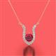 2 - Lauren 5.00 mm Round Ruby and Diamond Accent Pendant Necklace 