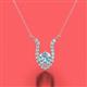 2 - Lauren 5.00 mm Round Aquamarine and Diamond Accent Pendant Necklace 