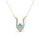1 - Lauren 5.00 mm Round Aquamarine and Diamond Accent Pendant Necklace 