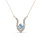 1 - Lauren 5.00 mm Round Aquamarine and Diamond Accent Pendant Necklace 