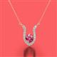 2 - Lauren 5.00 mm Round Pink Tourmaline and Diamond Accent Pendant Necklace 