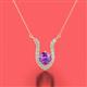 2 - Lauren 5.00 mm Round Amethyst and Diamond Accent Pendant Necklace 