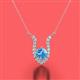 2 - Lauren 5.00 mm Round Blue Topaz and Diamond Accent Pendant Necklace 