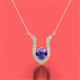2 - Lauren 5.00 mm Round Iolite and Diamond Accent Pendant Necklace 