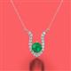 2 - Lauren 5.00 mm Round Emerald and Diamond Accent Pendant Necklace 
