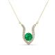 1 - Lauren 5.00 mm Round Emerald and Diamond Accent Pendant Necklace 
