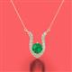 2 - Lauren 5.00 mm Round Emerald and Diamond Accent Pendant Necklace 