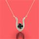 2 - Lauren 5.00 mm Round Black Diamond and White Diamond Accent Pendant Necklace 
