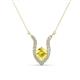 1 - Lauren 5.00 mm Round Lab Created Yellow Sapphire and Diamond Accent Pendant Necklace 