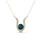 1 - Lauren 5.00 mm Round London Blue Topaz and Diamond Accent Pendant Necklace 