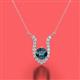 2 - Lauren 5.00 mm Round Blue Diamond and White Diamond Accent Pendant Necklace 