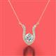 2 - Lauren 5.00 mm Round Lab Grown Diamond and Diamond Accent Pendant Necklace 