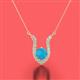 2 - Lauren 5.00 mm Round Turquoise and Diamond Accent Pendant Necklace 