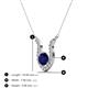 3 - Lauren 5.00 mm Round Blue Sapphire and Diamond Accent Pendant Necklace 