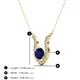3 - Lauren 5.00 mm Round Blue Sapphire and Diamond Accent Pendant Necklace 