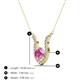 3 - Lauren 5.00 mm Round Lab Created Pink Sapphire and Diamond Accent Pendant Necklace 